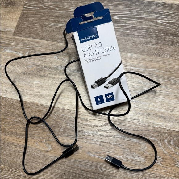Black USB 2.0 A to B Cable - Picture 1 of 6